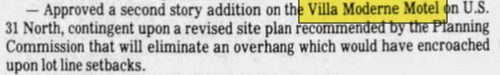Villa Moderne Motel - Oct 1983 Article On Expansion (newer photo)